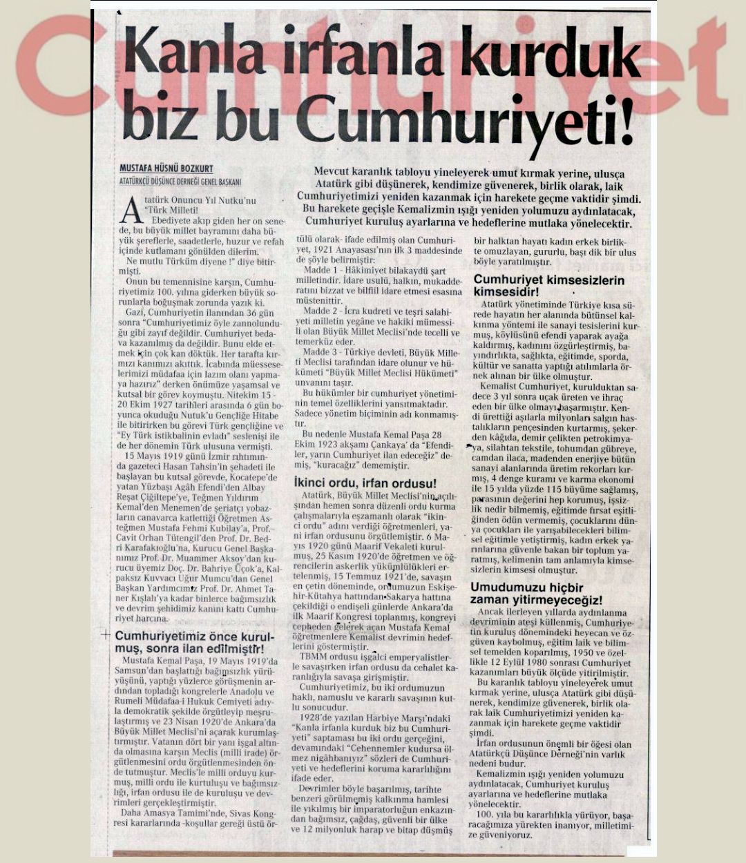 cumhuriyet Gazetesi Haberi