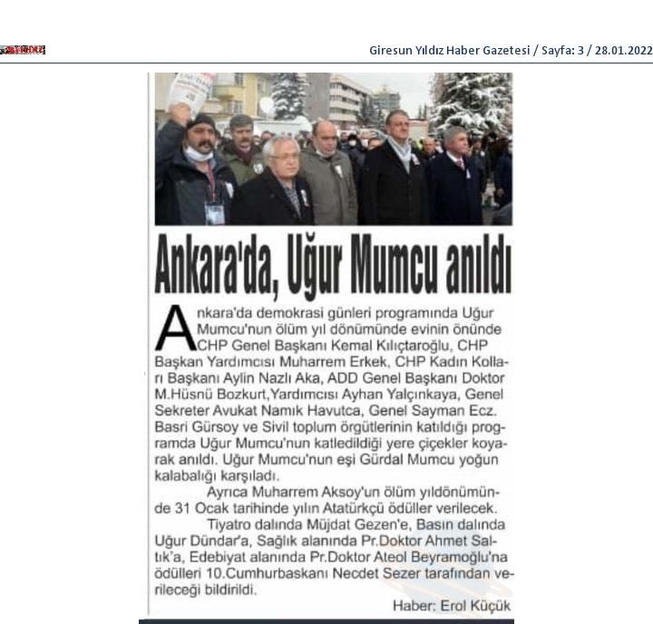 Giresun_Yildiz_Haber_Gazetesi-ANKARA_DA_UGUR_MUMCU_ARADI-28.01.2022