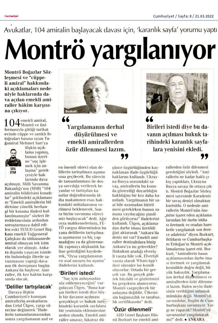 Cumhuriyet-MONTRO_YARGILANIYOR-21.03.2022