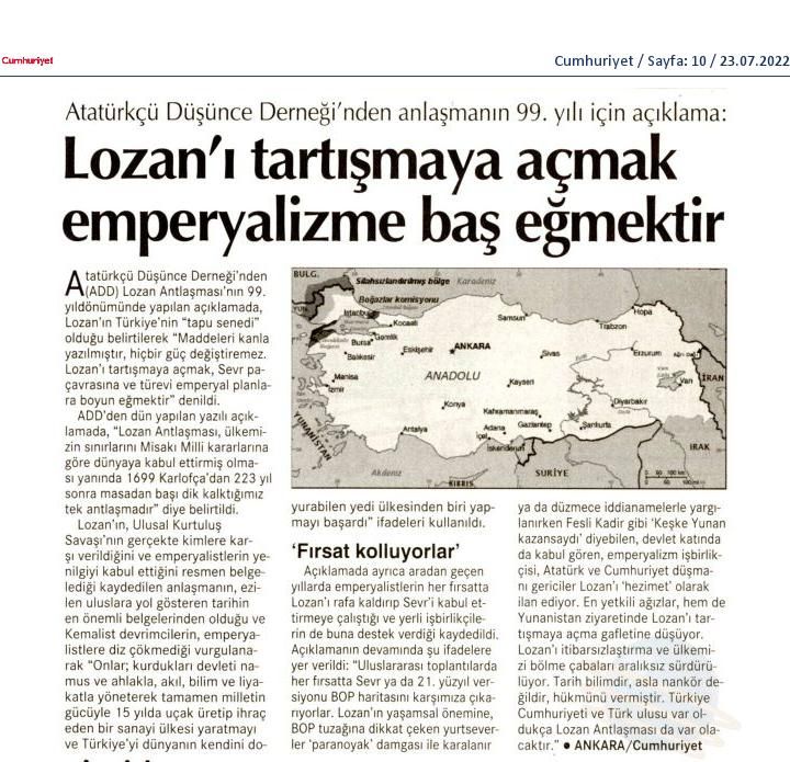 Cumhuriyet-LOZAN’I_TARTISMAYA_ACMAK_EMPERYALIZME_BAS_EGMEKTIR-23.07.2022